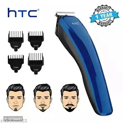 HTC AT-528 Professional Beard Trimmer For Men, Durable Sharp Accessories Blade Trimmers and Shaver with 4 Length Setting Trimmer For Men Shaving,Trimer for mens, Savings Machine (Blue)