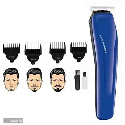AT-528 rechargeable and cordless hair trimmer for women and men, hair Cutting Karne wali Machine with T shape precision stainless steel sharp blade beard shaver upto length 0.5 to 7mm and 45 min of co-thumb0