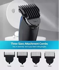 AT-528 rechargeable and cordless hair trimmer for women and men, hair Cutting Karne wali Machine with T shape precision stainless steel sharp blade beard shaver upto length 0.5 to 7mm and 45 min of co-thumb2