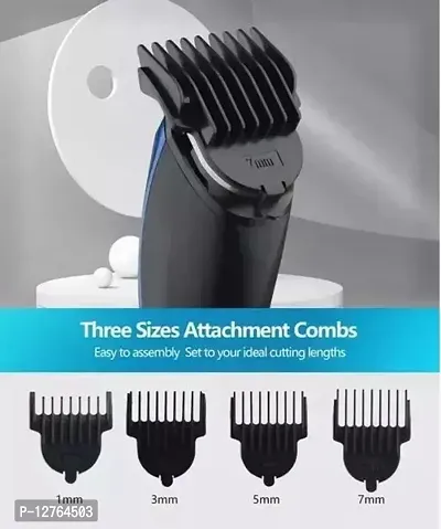 AT-528 rechargeable and cordless hair trimmer for women and men, hair Cutting Karne wali Machine with T shape precision stainless steel sharp blade beard shaver upto length 0.5 to 7mm and 45 min of co-thumb3