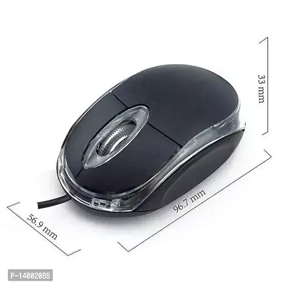 Optical mouse for Laptop, Mouse for Computer, Mouse for Desktop(Mini Design Easy To Carry Everywhere) 1000DPI Wired Optical USB Mouse for LAPTOPS and DESKTOPS (Black) Pack of 1-thumb3