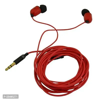 Malik Mobile Center In-Ear Wired Earphone Headset With Mic Compatible With All Devices (Red)-thumb0