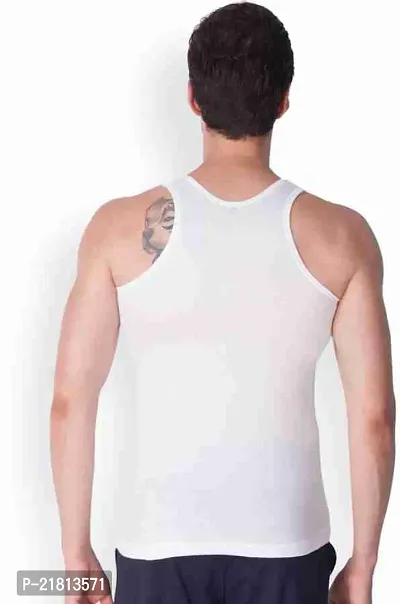 100% men white vest (pack of 3)-thumb2