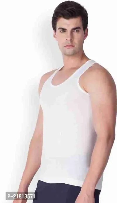 100% men white vest (pack of 3)-thumb3