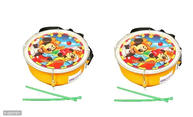 Plastic Baby Tasa Nagara Dhol With Belt Stick Use For 1 To 5 Year Kids-thumb0