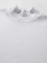 Elegant White Cotton Blend Solid Top For Women-thumb2