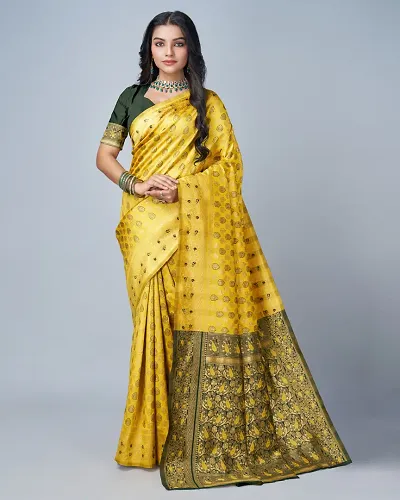 Beautiful Silk Saree With Blouse Piece For Women