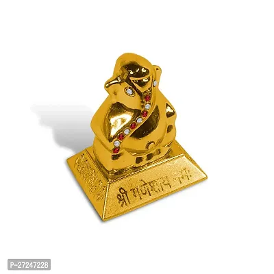 Adhvik HHRI0416-01 Shree Lord Metal Double Side Ganesha (Size 5 Cm) Statues Ganesh Ganpati Idol Figurine Sculpture Hindu Good Luck God Spiritual Puja Vastu Showpiece-thumb3