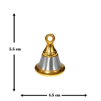 Adhvik Traditional Brass (Small 2 No ) Hanging Puja Pooja  Other Rituals Bell Ghanti for House  Temple Poojan Purpose Spiritual Gift Item (Pack Of 2)-thumb1