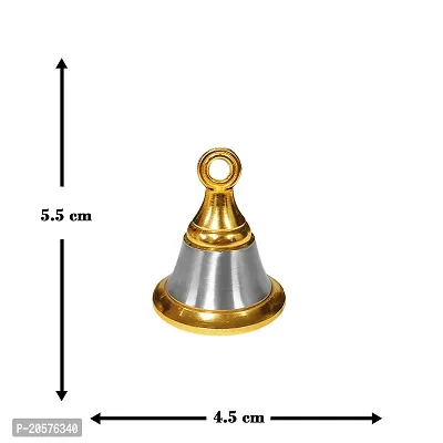 Adhvik Traditional Brass (Small 2 No ) Hanging Puja Pooja  Other Rituals Bell Ghanti for House  Temple Poojan Purpose Spiritual Gift Item (Pack Of 2)-thumb2