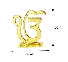 Adhvik Metal Sikh/punjabi Ek Onkar Idol for Gifting, Home and Office Table, and Car Dashboard Decor Showpiece Small Size ( 6 X 5 Cm) Golden Color Pack of 1-thumb1