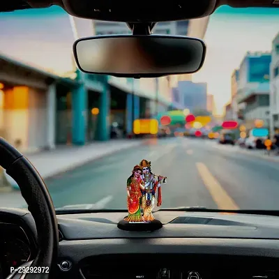 Polyresin Sitting Radha Krishna Posture For Car Dashboard-thumb5