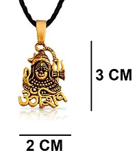 Adhvik JAR0530 Golden Stainless Steel Religious Hindu God Temple Lord Om Shiva Mahadev Shankar Bolenath Mahakaal With Trishul Nag/Cobra/Sarp/Snake Locket Pendant Necklace With Cotton Thread Dori-thumb1