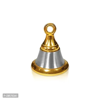 Adhvik Traditional Brass (Medium 3 No ) Hanging Puja Pooja  Other Rituals Bell Ghanti for House  Temple Poojan Purpose Spiritual Gift Item (Set Of 1)-thumb0