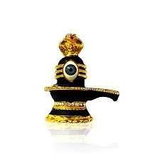 Adhvik Metal Shiva,mahadev,bholebaba Shivling Lingam with Eye Metal Idol for Gifting, Home and Office Table, and Car Dashboard Decor Showpiece Small Size (7 X 7 Cm) Black and Golden Color Pack of 1-thumb3