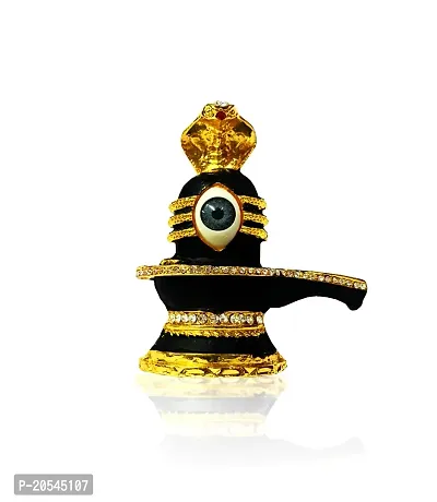 Adhvik Metal Shiva,mahadev,bholebaba Shivling Lingam with Eye Metal Idol for Gifting, Home and Office Table, and Car Dashboard Decor Showpiece Small Size (7 X 7 Cm) Black and Golden Color Pack of 1-thumb4