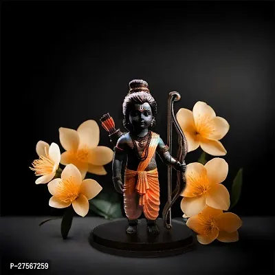 Adhvik Ram Lalla 3d Idol Ayodhya Mdf Wooden Murti Statue God Stand For car Dashboard-thumb2