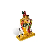 Adhvik Radha Krishna Standing with Cow Idol (Mini Cow Rk St/655) Multicolor Metal God Stand for Home Deacute;cor/car Dashboard/temple Puja/office Table Showpiece-thumb2