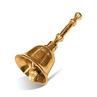 Adhvik Traditional Brass (Medium 2 No ) Heavy Puja Pooja  Other Rituals Bell Ghanti for House  Temple Poojan Purpose Spiritual Gift Item (Pack Of 1)-thumb1