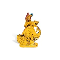 Adhvik Standing Krishna/kahna with Peacock Idol (Mini Morni Krishna St/940) Multicolor Metal God Stand for Home Deacute;cor/car Dashboard/mandir Pooja Murti/temple Puja/office Table Showpiece-thumb3