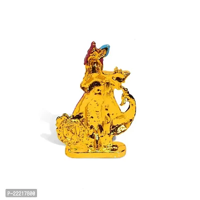 Adhvik Standing Krishna/kahna with Peacock Idol (Mini Morni Krishna St/940) Multicolor Metal God Stand for Home Deacute;cor/car Dashboard/mandir Pooja Murti/temple Puja/office Table Showpiece-thumb4