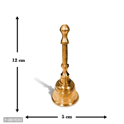 Adhvik Traditional Brass (Medium 2 No ) Heavy Puja Pooja  Other Rituals Bell Ghanti for House  Temple Poojan Purpose Spiritual Gift Item (Pack Of 1)-thumb4