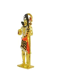 Adhvik Metal Antique Standing Shiv/mahadev/bhole Baba with Trishul Rhinestone Symbol Idol for Gifting, Home and Office Table, and Car Dashboard Decor Showpiece ( Size 9.5 X 2.5 Cm) Multicolor Pack of 1-thumb2