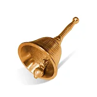 Adhvik Traditional Brass (Small 1 No ) Heavy Stripes Engrave Puja Pooja  Other Rituals Bell Ghanti for House  Temple Poojan Purpose Spiritual Gift Item (Pack Of 1)-thumb1