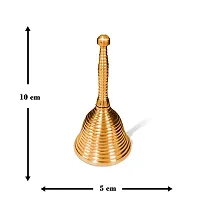 Adhvik Traditional Brass (Small 1 No ) Heavy Stripes Engrave Puja Pooja  Other Rituals Bell Ghanti for House  Temple Poojan Purpose Spiritual Gift Item (Set Of 1)-thumb1