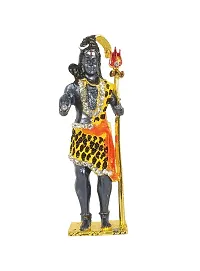 Adhvik Metal Antique Standing Shiv/mahadev/bhole Baba with Trishul Rhinestone Symbol Idol for Gifting, Home and Office Table, and Car Dashboard Decor Showpiece ( Size 9.5 X 2.5 Cm) Black Color Pack of 1-thumb3