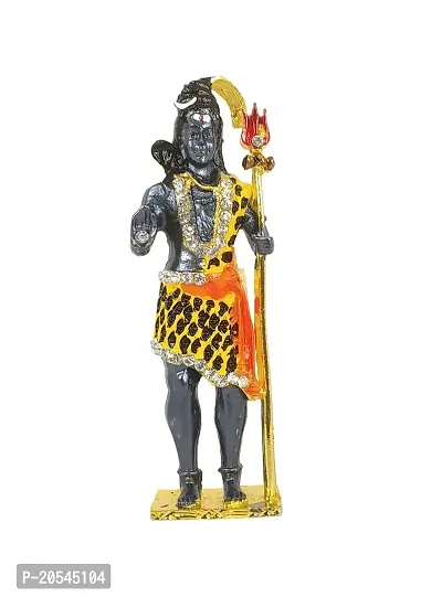 Adhvik Metal Antique Standing Shiv/mahadev/bhole Baba with Trishul Rhinestone Symbol Idol for Gifting, Home and Office Table, and Car Dashboard Decor Showpiece ( Size 9.5 X 2.5 Cm) Black Color Pack of 1-thumb4