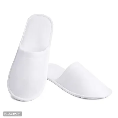Adhvik Free Size Open Toe Cloth Disposable Slippers for Women (White)