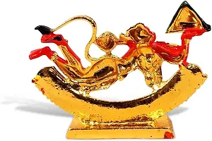 Lord Flying Hanuman/ Bajrangbali Idol ,St-835Multicolor Metal God Stand Statue-thumb3