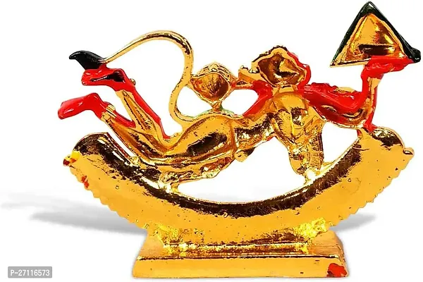 Lord Flying Hanuman/ Bajrangbali Idol ,St-835Multicolor Metal God Stand Statue-thumb4