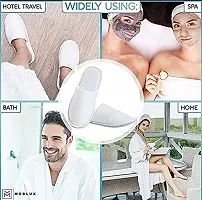 Adhvik Pack Of 2 Pair Free Size Close Toe Cloth Disposable Slippers for Home/hotel/spa, Party Guest, Salons, Hotels, Hospitals and Home and Travel Airline For Women-thumb2