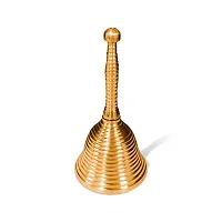 Adhvik Traditional Brass (Small 1 No ) Heavy Stripes Engrave Puja Pooja  Other Rituals Bell Ghanti for House  Temple Poojan Purpose Spiritual Gift Item (Pack Of 1)-thumb2