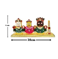 Adhvik Beads Lords Jagannath, Balaram  Subhadra Idol (St-2157) Multicolor Metal God Stand for Home Dcor/car Dashboard/mandir Pooja Murti/temple Puja/office Table Showpiece-thumb1