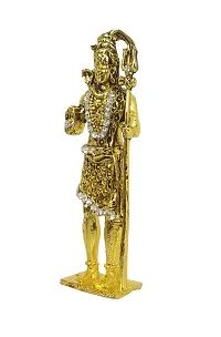 Adhvik Metal Antique Standing Shiv/mahadev/bhole Baba with Trishul Rhinestone Symbol Idol for Gifting, Home and Office Table, and Car Dashboard Decor Showpiece ( Size 9.5 X 2.5 Cm) Golden Color Pack of 1-thumb2