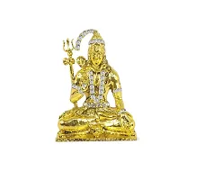 Adhvik Metal Antique Sitting Shiv/mahadev/bhole Baba with Trishul Rhinestone Symbol Idol for Gifting, Home and Office Table, and Car Dashboard Decor Showpiece ( Size 7.5 X 5 Cm) Antique Color Pack of 1-thumb2