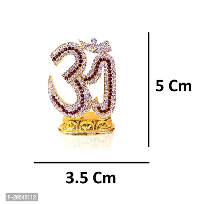 Adhvik Metal Hindu Om Shiv/mahadev/bhole Baba Rhinestone Symbol Idol for Gifting, Home and Office Table, and Car Dashboard Decor Showpiece Small Size ( 5 X 3.5 Cm) Multicolor Pack of 1-thumb3