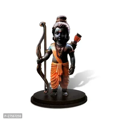 Adhvik Ram Lalla 3d Idol Ayodhya Mdf Wooden Murti Statue God Stand For car Dashboard