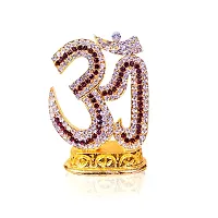 Adhvik Metal Hindu Om Shiv/mahadev/bhole Baba Rhinestone Symbol Idol for Gifting, Home and Office Table, and Car Dashboard Decor Showpiece Small Size ( 5 X 3.5 Cm) Multicolor Pack of 1-thumb1