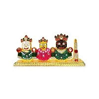 Adhvik Beads Lords Jagannath, Balaram  Subhadra Idol (St-2157) Multicolor Metal God Stand for Home Dcor/car Dashboard/mandir Pooja Murti/temple Puja/office Table Showpiece-thumb4