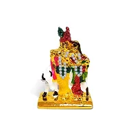 Adhvik Radha Krishna Standing with Cow Idol (Mini Cow Rk St/655) Multicolor Metal God Stand for Home Deacute;cor/car Dashboard/temple Puja/office Table Showpiece-thumb4