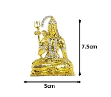 Adhvik Metal Antique Sitting Shiv/mahadev/bhole Baba with Trishul Rhinestone Symbol Idol for Gifting, Home and Office Table, and Car Dashboard Decor Showpiece ( Size 7.5 X 5 Cm) Antique Color Pack of 1-thumb1