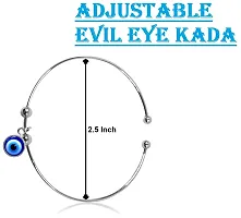 Adhvik Combo Of CMB8043 Adjustable Moti Beads/Stone Evil Eye Nazar Suraksha Kavach Wrist Band Cuff Bangle Kada Bracelet  Love Forever Hand Hug Me Thumb Finger Ring-thumb1