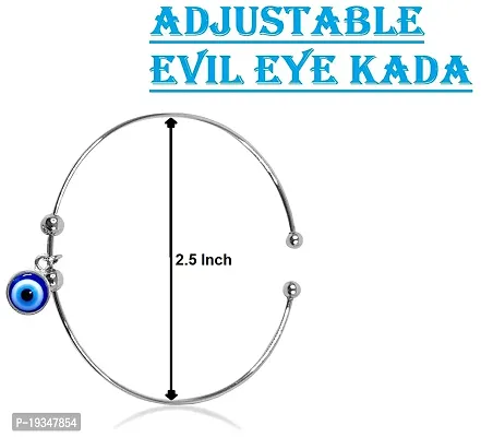 Adhvik Combo Of CMB8043 Adjustable Moti Beads/Stone Evil Eye Nazar Suraksha Kavach Wrist Band Cuff Bangle Kada Bracelet  Love Forever Hand Hug Me Thumb Finger Ring-thumb2