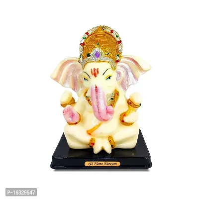 Adhvik Shree Lord Ganesha Radium Statues Ganesh Ganpati (Md:2028) Beautiful Idol Showpiece for Home Decoration, Gift Item  Car Dashboard