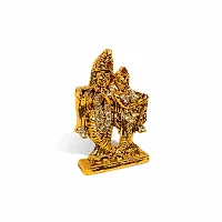 Adhvik Standing Radha Krishna Idol (Mini Radha Krishna St/612) Golden Antique Metal God Stand for Home Deacute;cor/car Dashboard/mandir Pooja Murti/temple Puja/office Table Showpiece-thumb2