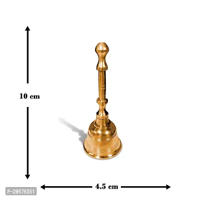 Adhvik Traditional Brass (Small 1 No ) Heavy Puja Pooja  Other Rituals Bell Ghanti for House  Temple Poojan Purpose Spiritual Gift Item (Pack Of 1)-thumb3